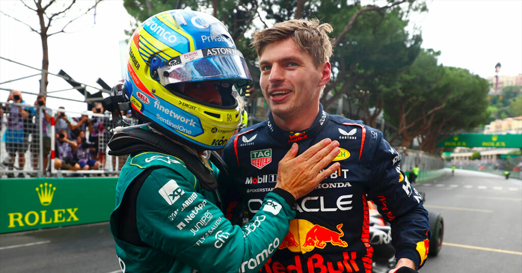 Alonso (Aston Martin) et Verstappen (Red Bull), Monaco 2023 - ©️ Red Bull Content Pool
