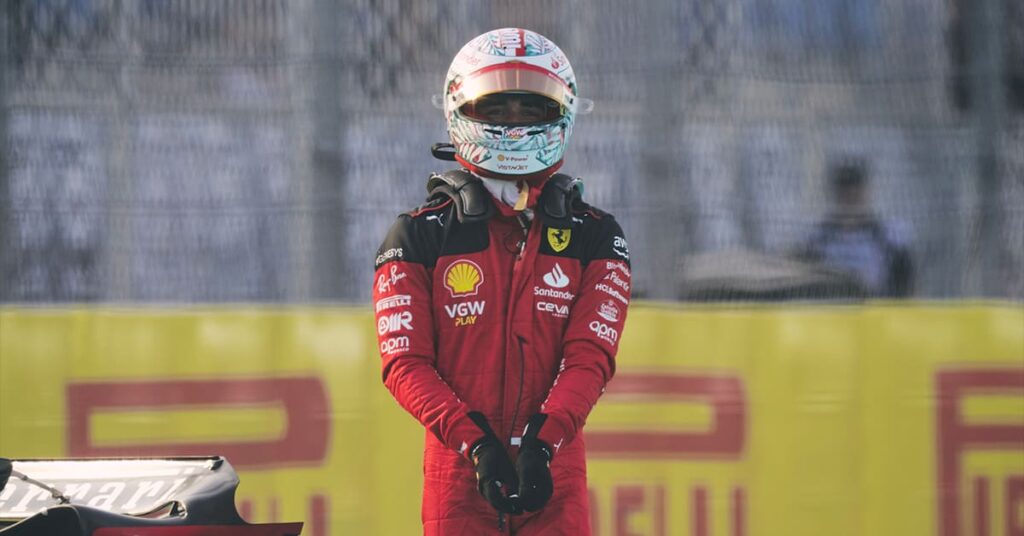 Leclerc (Ferrari) après son crash en EL2 à Miami 2023 - ©️ Ferrari