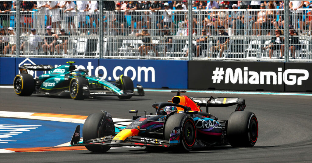 Verstappen (Red Bull) et Alonso (Aston Martin), Miami 2023 - ©️ Red Bull Content Pool