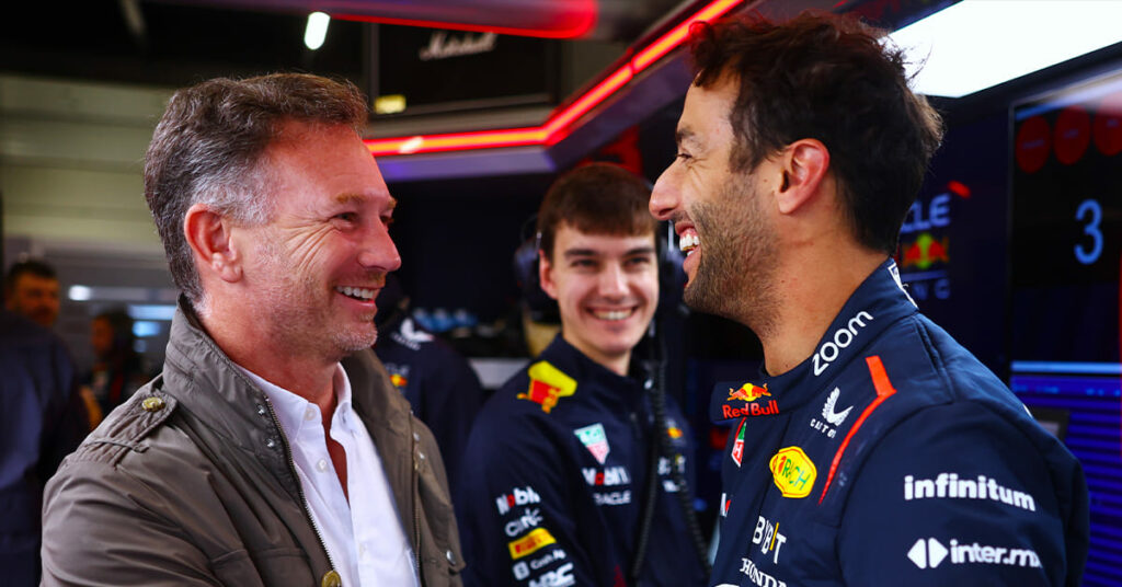Horner et Ricciardo, Red Bull, Test Pirelli Silverstone 2023 - ©️ Red Bull Content Pool