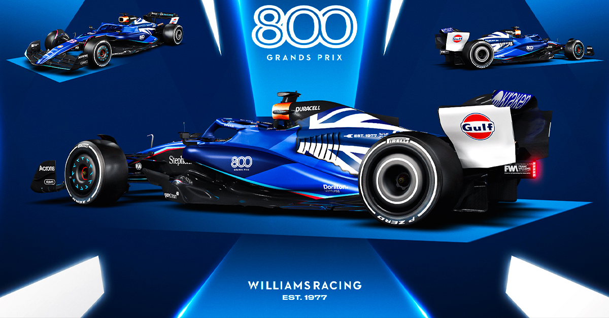 Williams dévoile une livrée spéciale pour Silverstone célébrant son 800e Grand Prix en F1