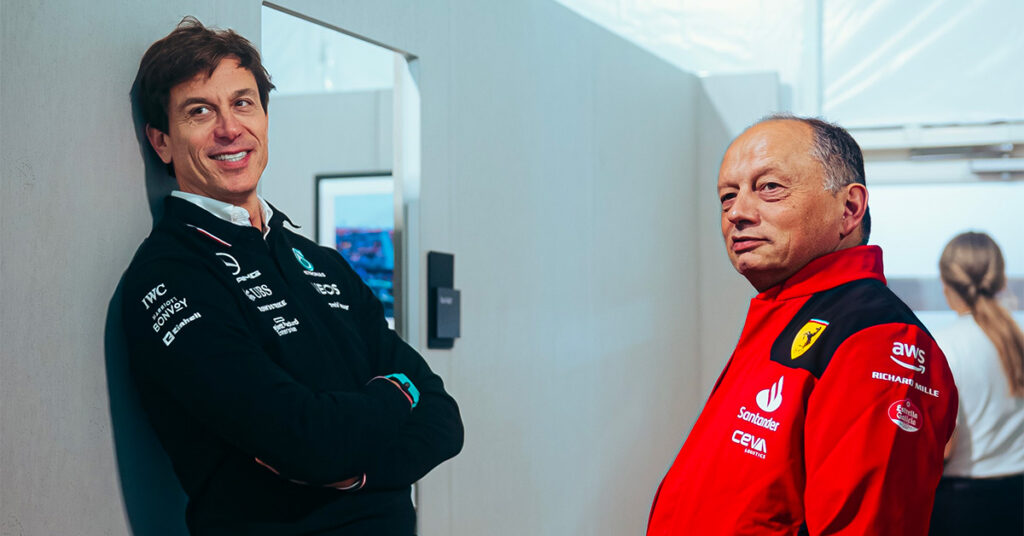 Wolff (Mercedes) et Vasseur (Ferrari), 2023 - ©️ Mercedes